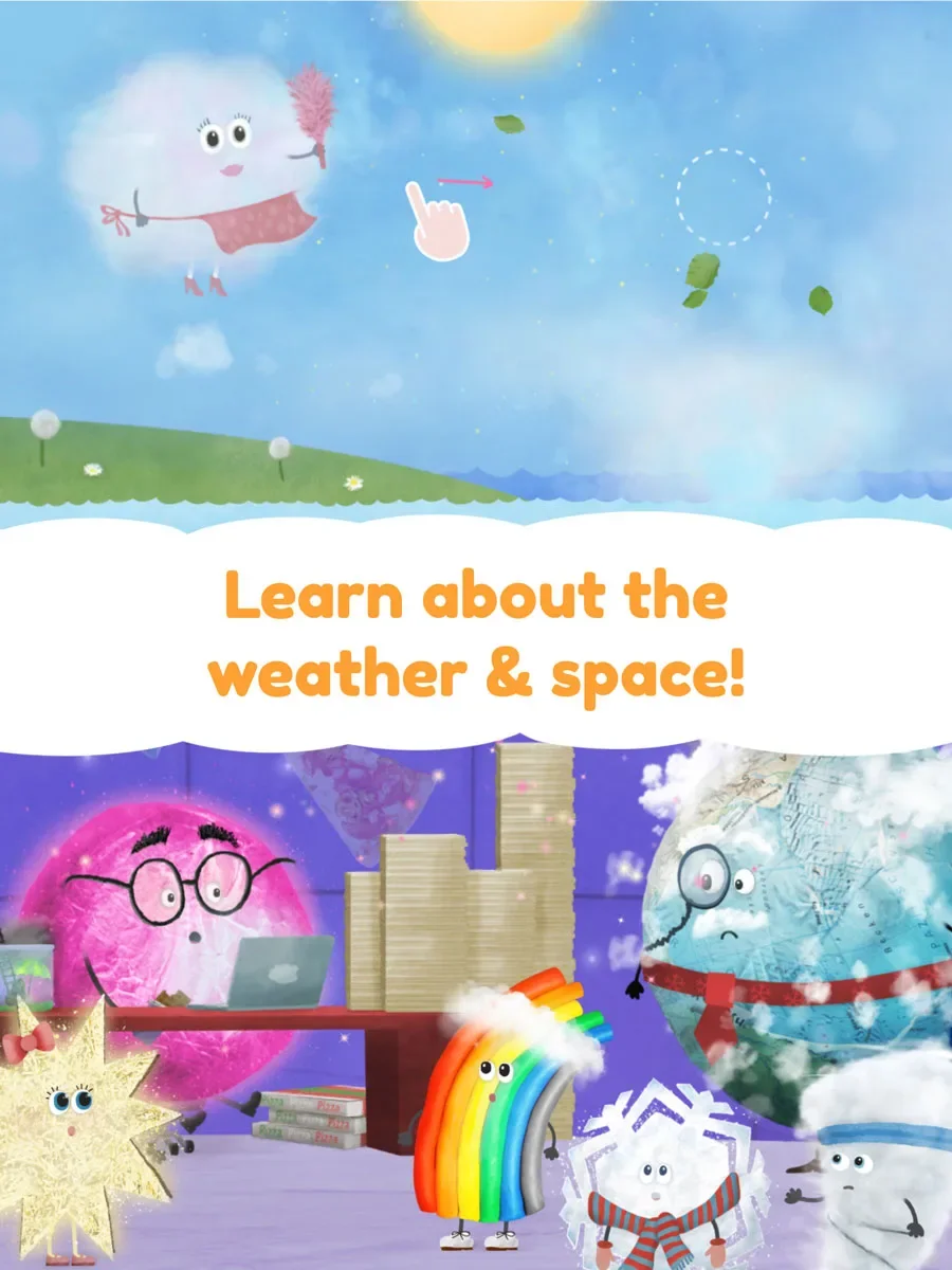 Rudi Rainbow App for Kids – learn about the weather and space