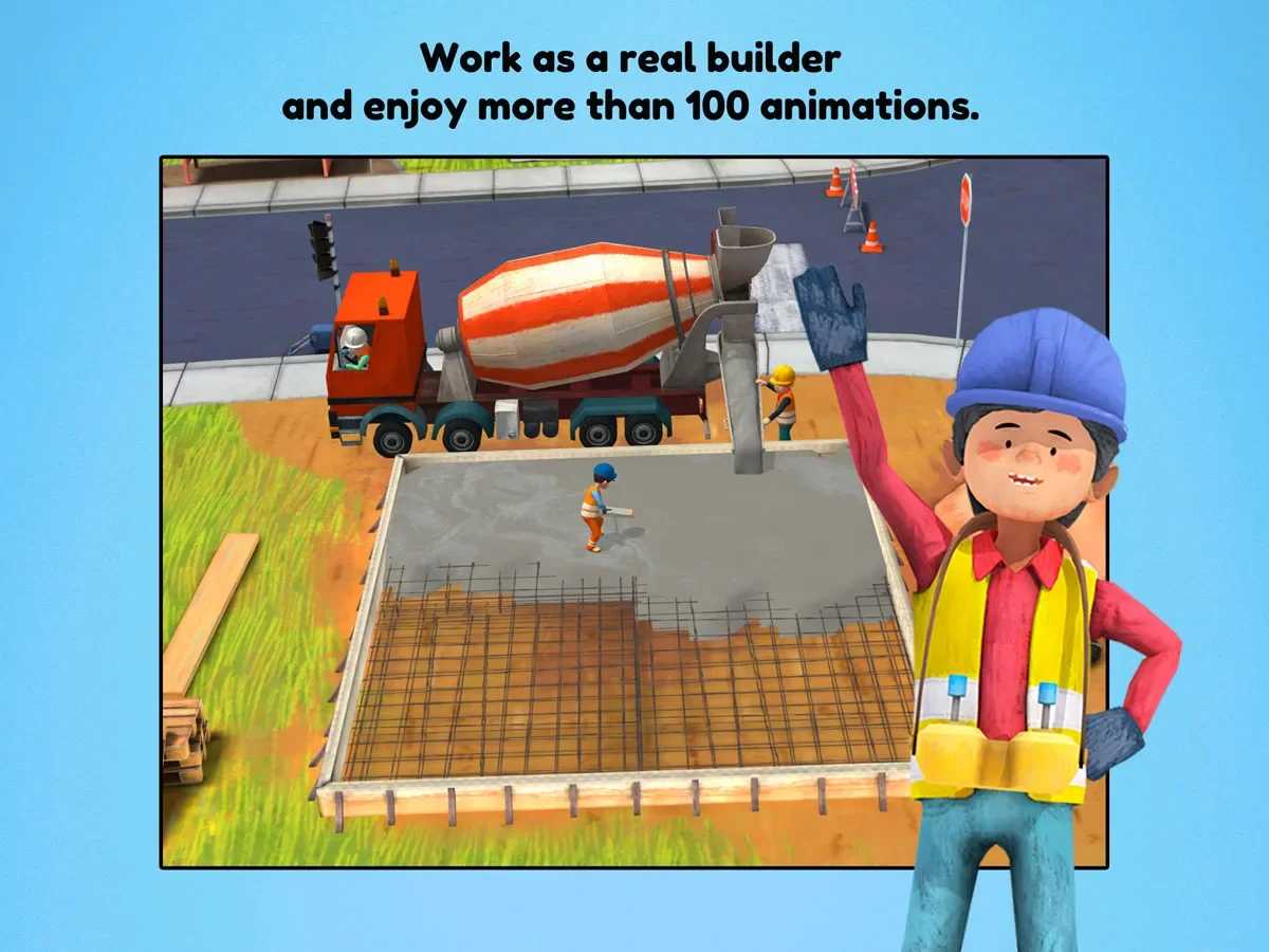 Little Builders App for kids – work as a real builder and enjoy over 100 animations