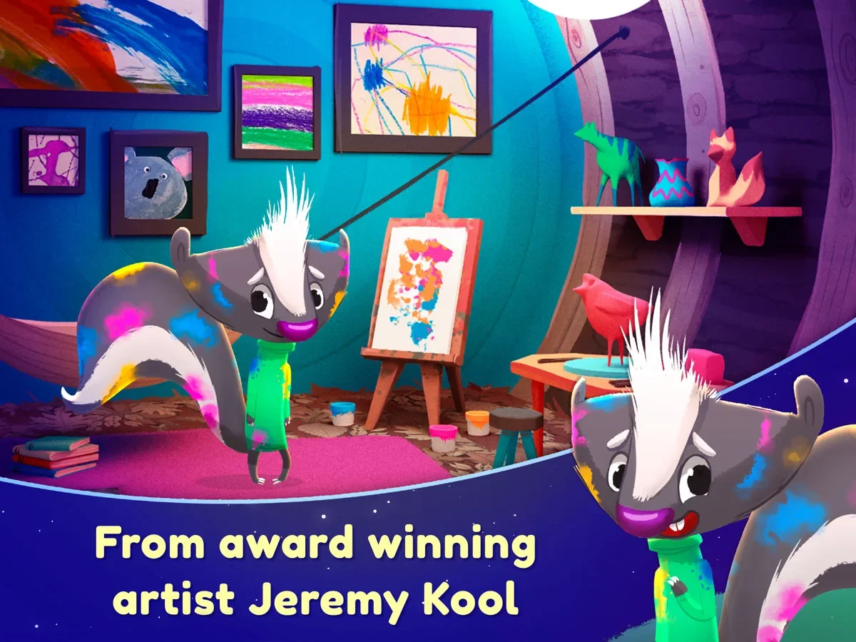Nighty Night Forest Kids App for iOS and Android – artwork by Jeremy Kool