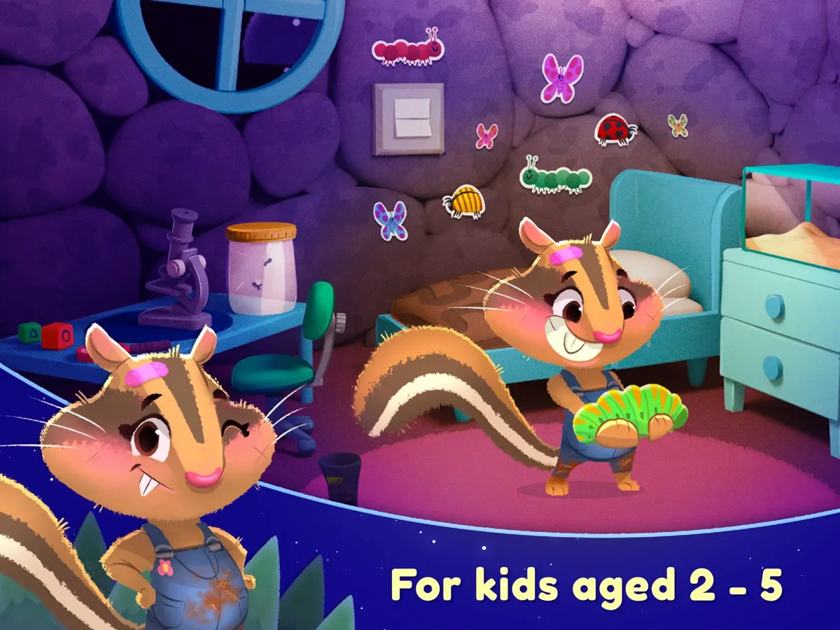 Nighty Night Forest Kids App for iPhone, iPad and Android – for kids aged 2 – 5
