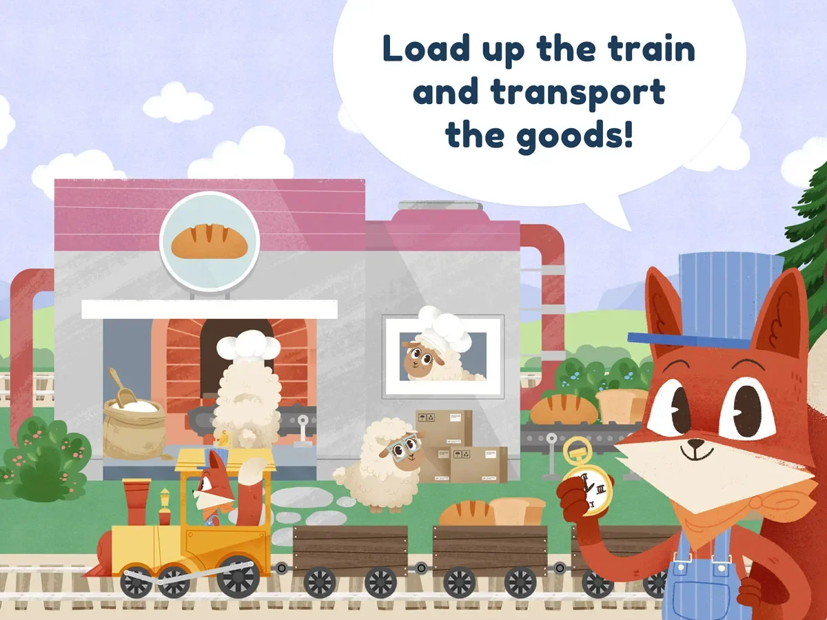 Little Fox Train Adventures – load up the train and transport the goods