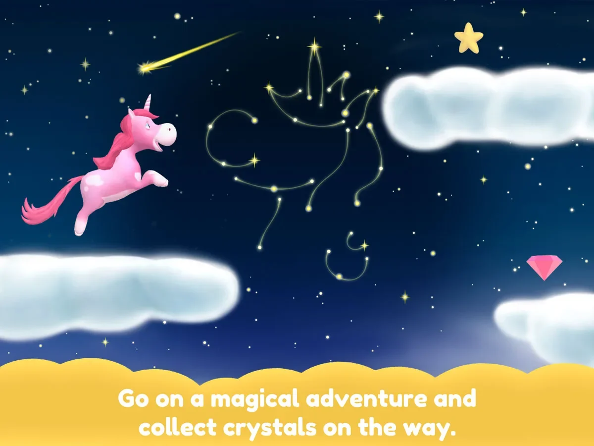 Unicorn Glitterluck – go on a magical adventure and collect crystals