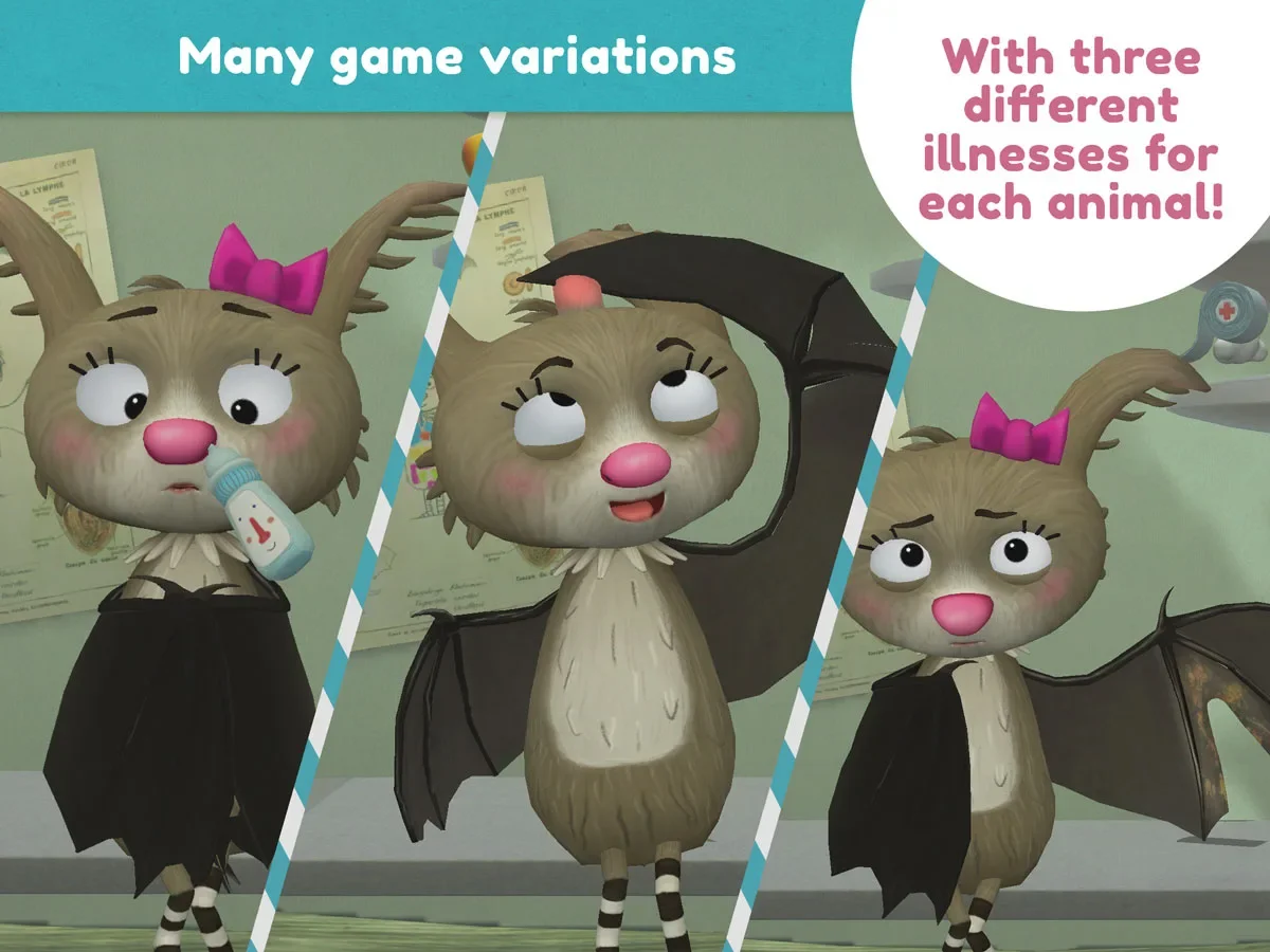 Little Fox Animal Doctor App – 7 little animals waiting for the vet