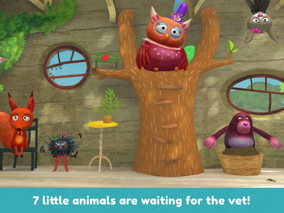 Little Fox Animal Doctor App – 7 little animals waiting for the vet