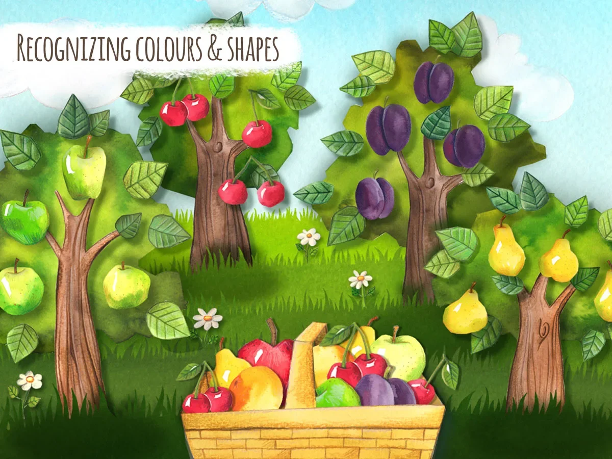 The Orchard boardgame app by HABA – learn recognizing colors and shapes