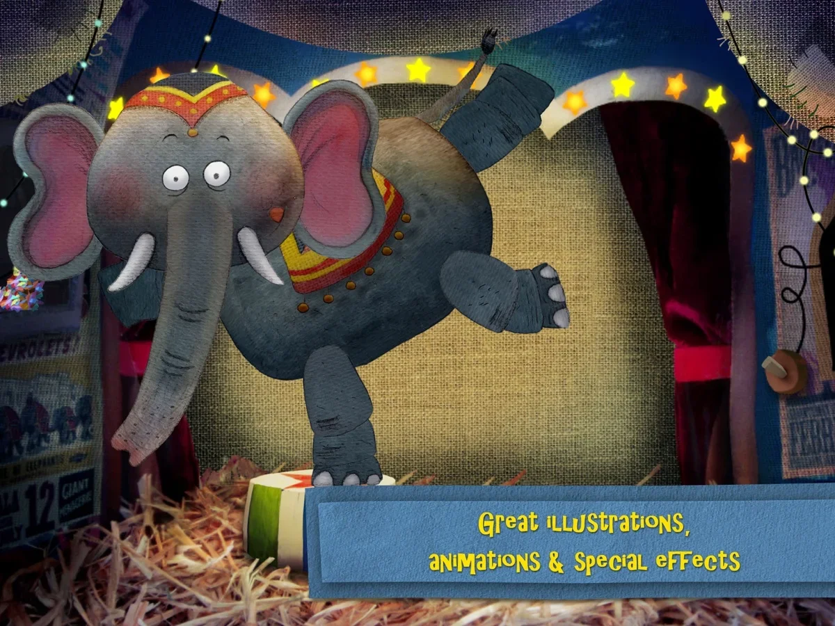 Nighty Night Circus Bedtime Book App – great animations, illustrations and special effects